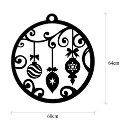 Wallity Accesorio Decorativo de Pared de Metal XMASBLACK - 028 Negro 60 x 64 cm